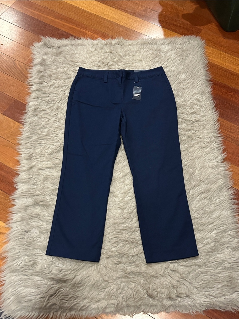 NWT Lands End Mid Rise Navy Cropped Pants